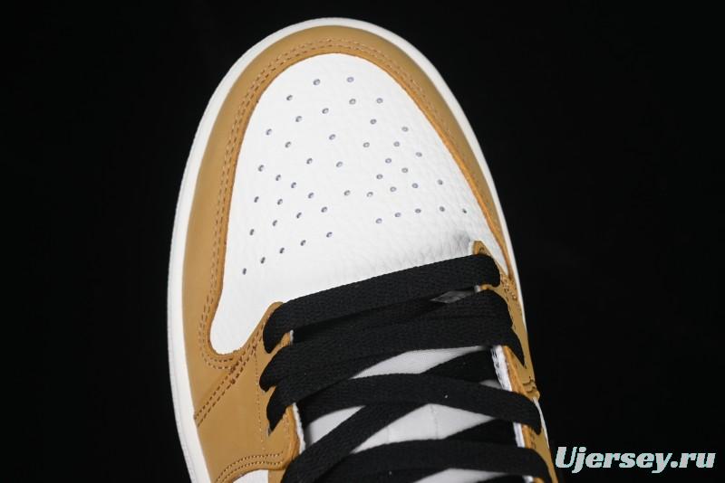 Nike Air Jordan 1 Low OG AJ1 White Yellow Black Swoosh Casual Sneakers - CZ0790-107