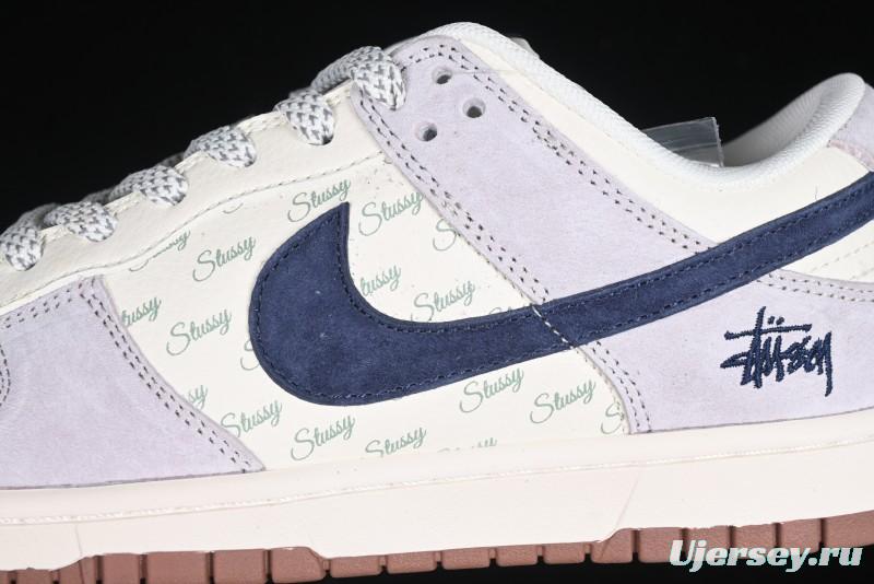 Nike SB Dunk Low Stussy Collaboration Blue Swoosh Gum Sole Anniversary Custom Low-Top Casual Sneakers - XS1086-012