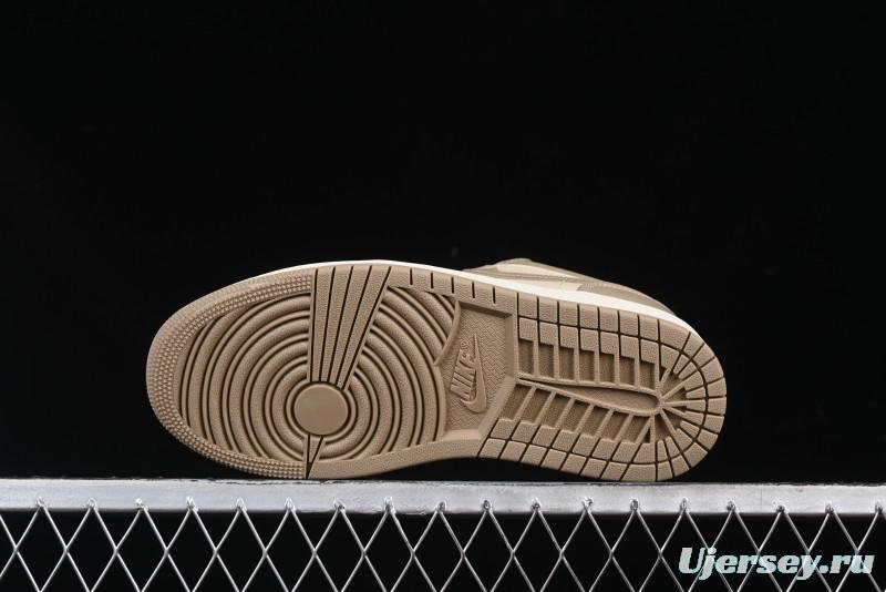 Nike Air Jordan 1 Low AJ1 Wheat Color Low-Top Casual Sneakers - DC0774-203