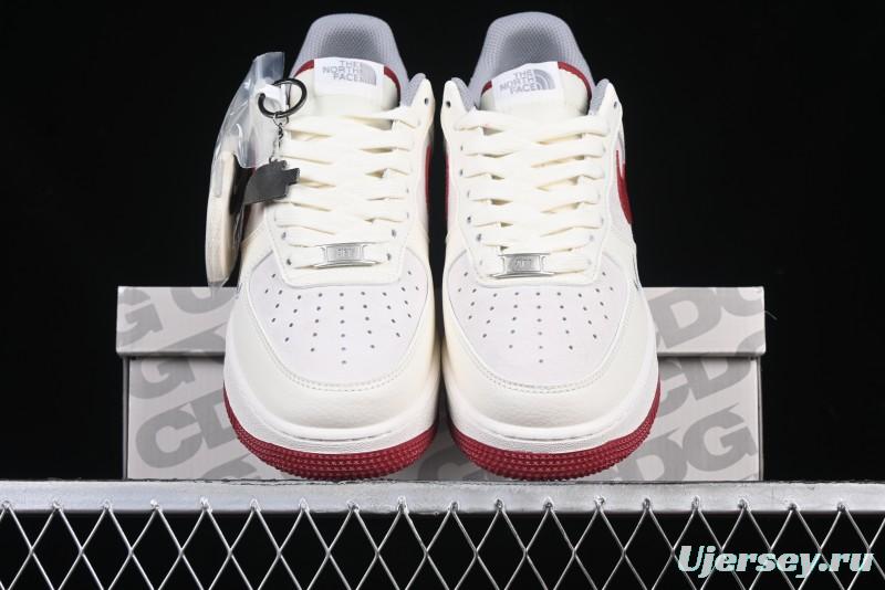 Nike Air Force 1 '07 Low The North Face Collaboration Beige Red Casual Sneakers - DM6688-047