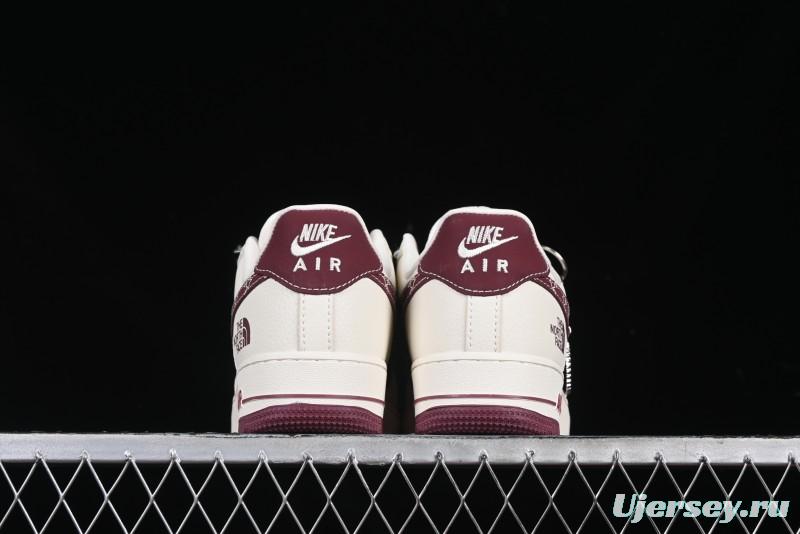 Nike Air Force 1 '07 Low The North Face Collaboration Burgundy Swoosh Casual Sneakers - KK1988-042