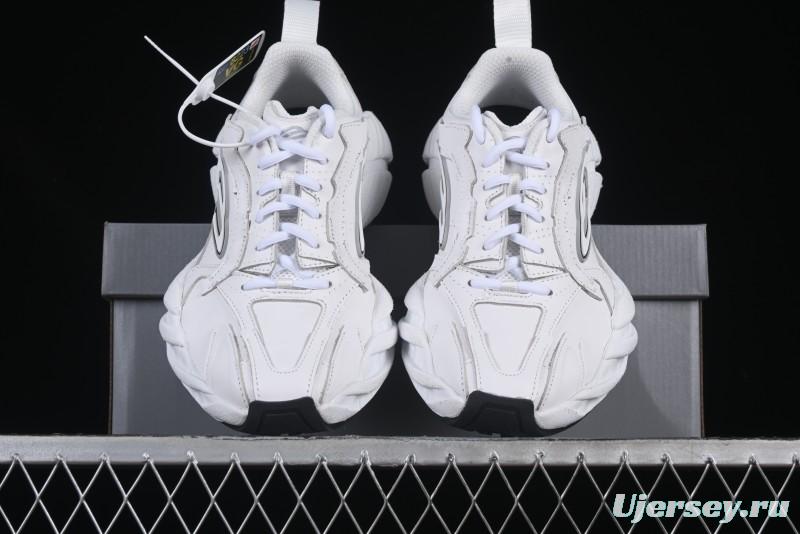 Balenciaga Monday Leather Round Toe Lace-Up Low-Top Lifestyle Sneakers - WDTSC9110