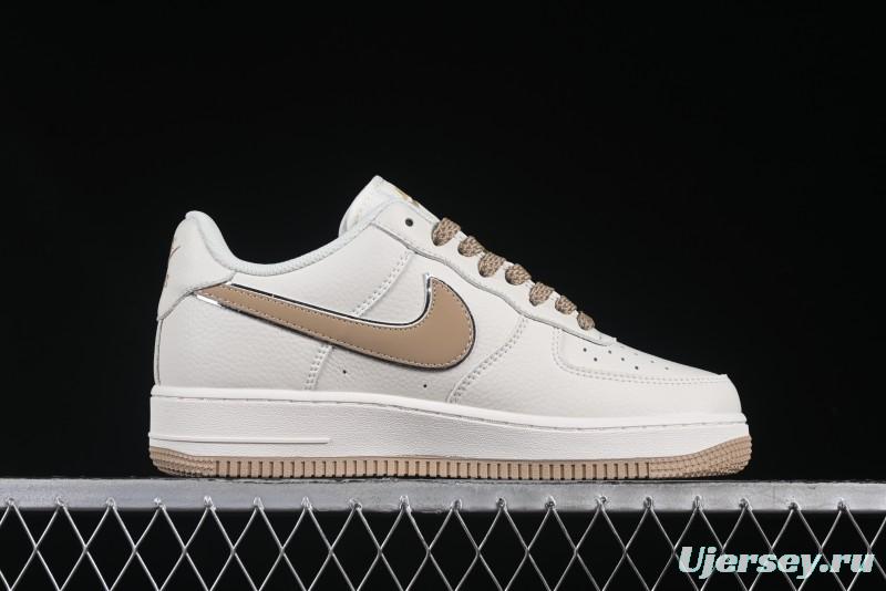 Nike Air Force 1 '07 Low QR Code Metallic Gold Star Sneakers Low-Top Casual Shoes - CU1836-965
