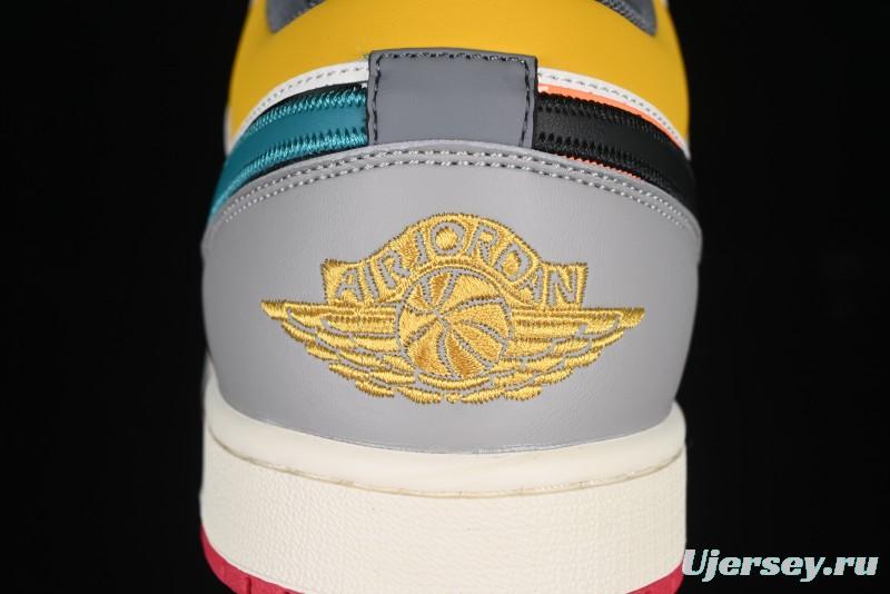 Nike Air Jordan 1 Low AJ1 Mismatch Colorway Low-Top Casual Sneakers - HV4511-133