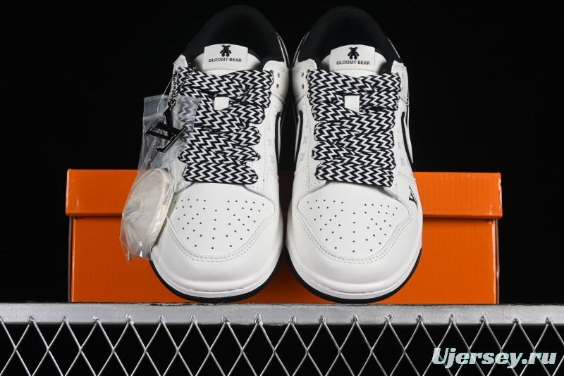 Nike SB Dunk Low LV Collaboration - Beige Black Violent Bear Anniversary High-End Custom Low-Top Casual Skate Shoes - SJ2068-239