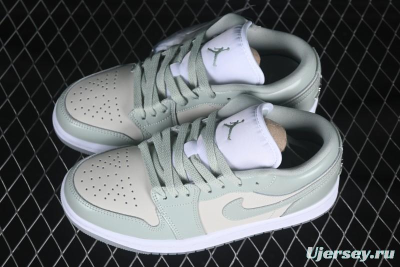 Nike Air Jordan 1 Low AJ1 Amber Green Low-Top Casual Sneakers - HF4078-100