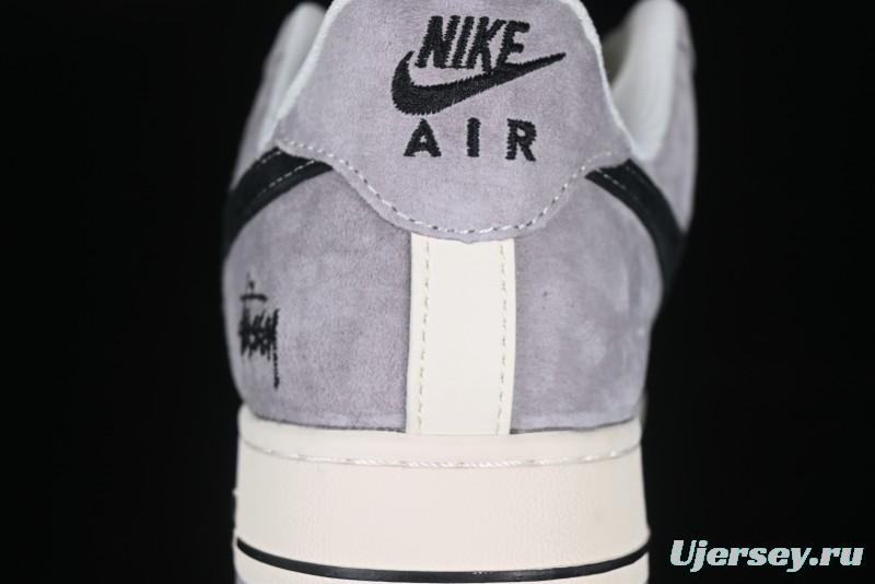 Nike Air Force 1 '07 Low Stussy Collaboration Black Grey Patchwork Low-Top Casual Sneakers - XZ6188-363