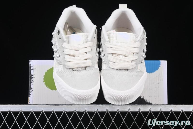 Vans Knu Skool Pearl White Chunky Sneakers with D-Ring Lacing System - VN000D22QC5