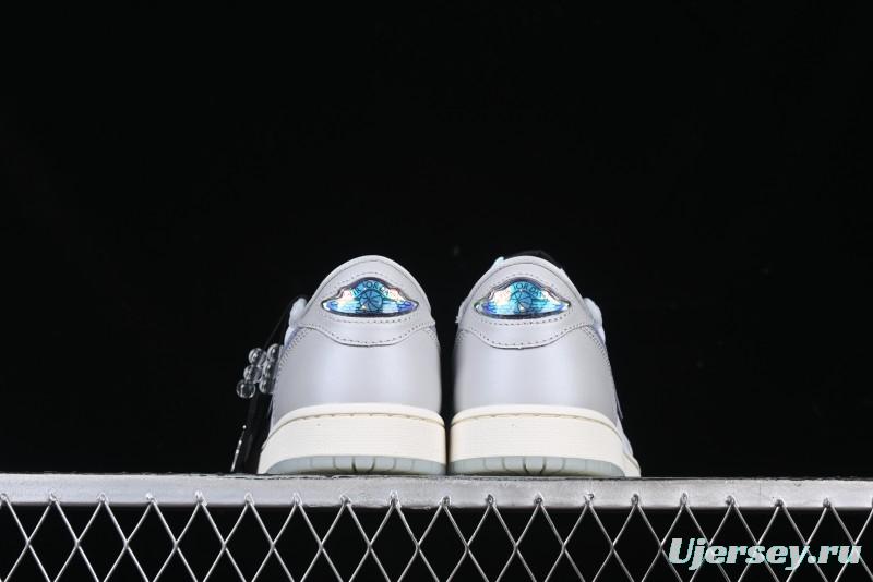 Nike Air Jordan 1 Low OG CNY AJ1 Snake Year Limited Silver Snake Low-Top Retro Basketball Shoes - HF3144-100