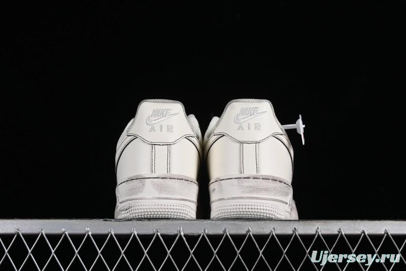 Nike Air Force 1 '07 Low Casual Sneakers with Hemp Rope Laces and Distressed Design - 315122-333