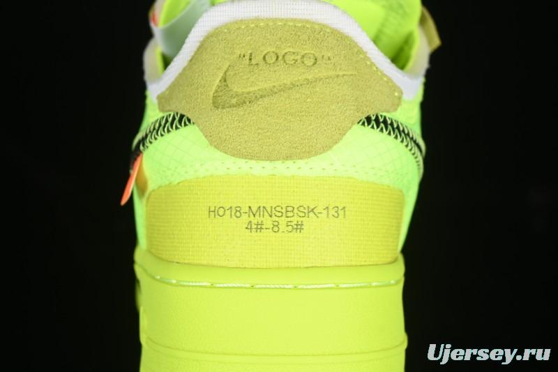 Nike Off White x Air Force 1 Low OW Collaboration Transparent Yellow Sneakers - AO4606-700