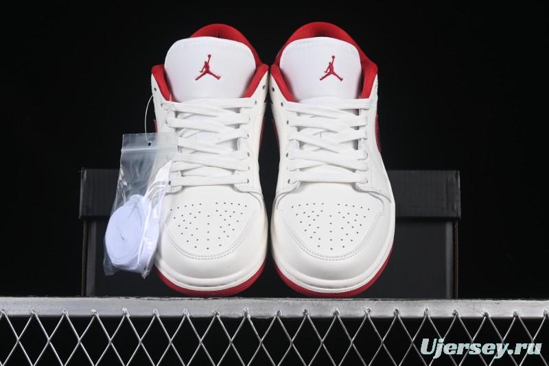 Nike Air Jordan 1 Low AJ1 White Red Casual Sneakers - HJ9338-106