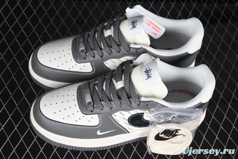 Nike Air Force 1 '07 Low Stussy Collaboration - Nebula Grey Low-Top Casual Sneakers - XZ3328-168