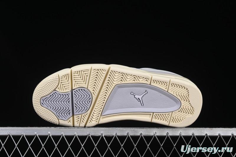 Nike Air Jordan 4 Remastered Sneakers with Textile Mesh Leather and Suede Upper - FQ7940-001