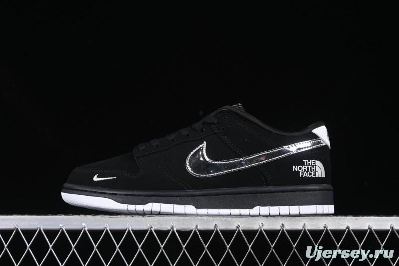 Nike SB Dunk Low The North Face Collaboration Black Warrior Silver Swoosh Anniversary Custom Low-Top Skate Shoes - KK1333-024