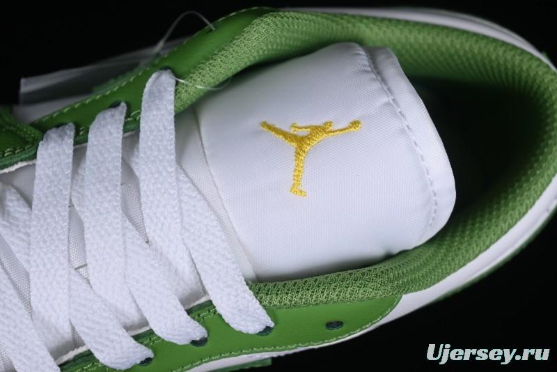 Nike Air Jordan 1 Low AJ1 White Green Low Top Lifestyle Basketball Shoes - HF4823-100