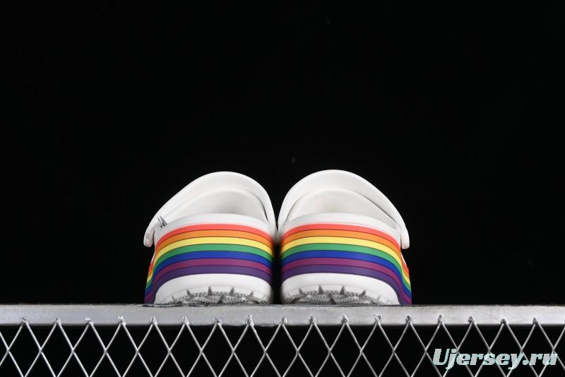 Crocs Crocband Platform Rainbow Comfortable Thick-Soled Clogs - B.D4