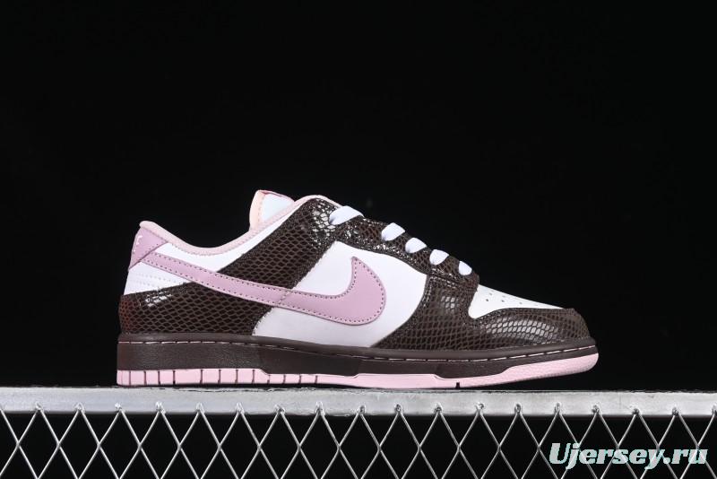 Nike Dunk Low Retro Sneakers in Grey Purple Snakeskin Leather - HV6932-299