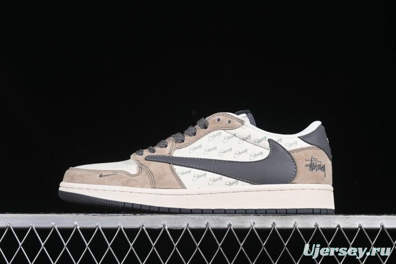 Nike Travis Scott x Fragment Design x Air Jordan 1 Low OG SP AJ1 Retro Sneakers - XZ6188-690
