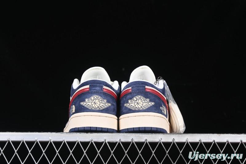 Nike Air Jordan 1 Low AJ1 The North Face Collaboration Grey Blue Red Hook Retro Basketball Shoes - DM9188-012