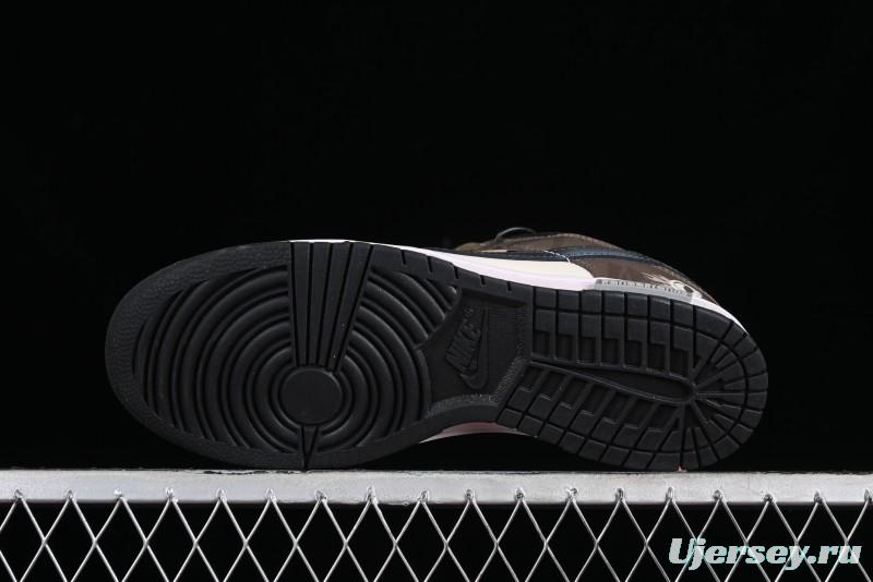 Nike Dunk Low Panda Prank Street Racing Electro Rust Distressed SB Strap Low-Top Casual Sneakers - DD1391-100