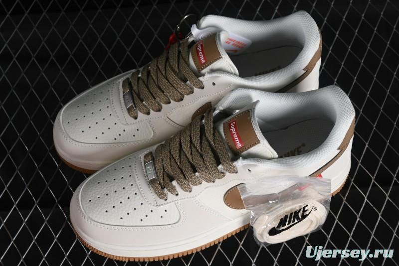 Supreme x Nike Air Force 1 '07 Low Skateboarding Shoes - Coffee Brown - HD1968-019
