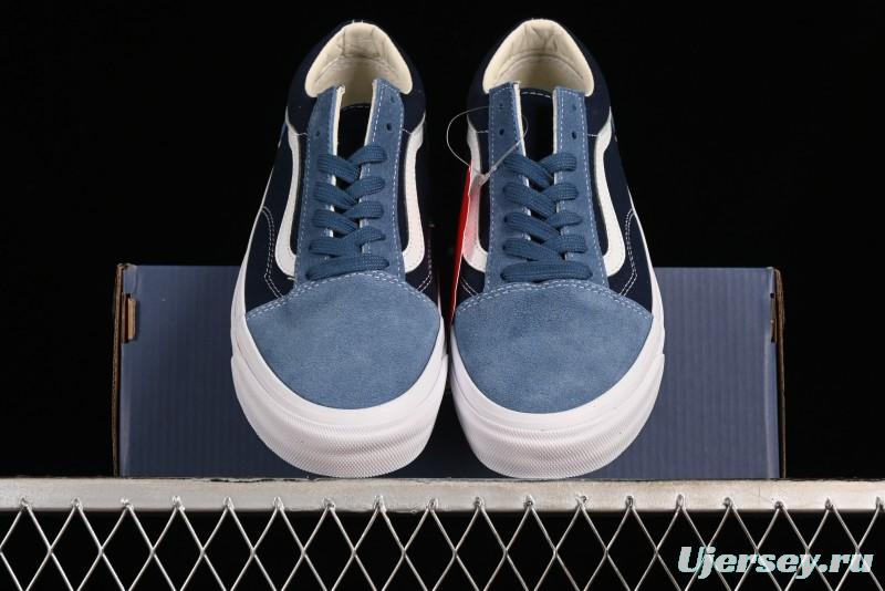 Vans Sk8-Mid Reissue 83 High-End Blue Suede Retro Skate Shoes - VN000CQDDWR
