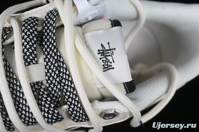 Nike Air Force 1 '07 Low Stussy Collaboration Beige Black Drawstring Casual Sneakers - SJ1198-109
