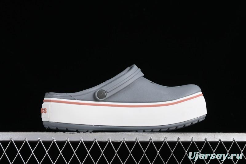 Crocs Crocband Platform Rainbow Comfortable Thick-Soled Clog Sandals - B.D4