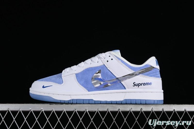 Supreme x Nike SB Dunk Low Royal Blue Anniversary High-End Custom Casual Skate Shoes - JH8039-936