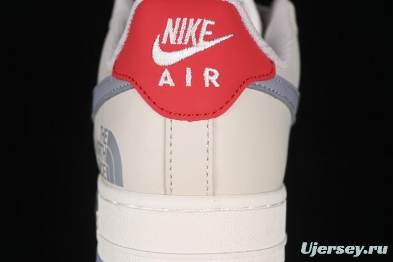 Nike Air Force 1 '07 Low The North Face Collaboration Patchwork Pigskin Red Tail Casual Sneakers - XZ6188-649