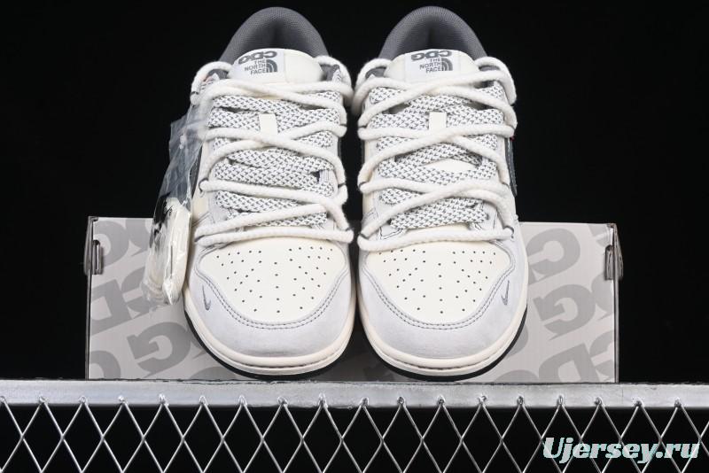 Nike SB Dunk Low The North Face x Supreme Collaboration Light Gray Hook Anniversary Custom Low-Top Casual Skate Shoes - YX5066-230