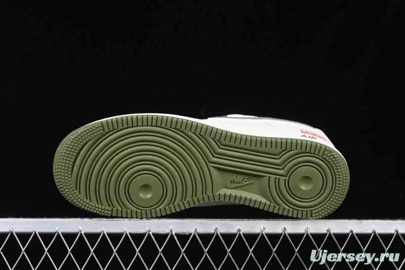 Nike Air Force 1 '07 Low Stone Island x Supreme Collaboration Beige Green Swoosh Low-Top Casual Sneakers - BB1616-301