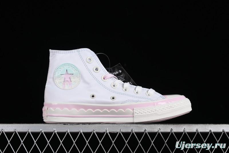 Converse Chuck 1970s Ice Cream Fun White Pink High Top Canvas Sneakers - A10947C