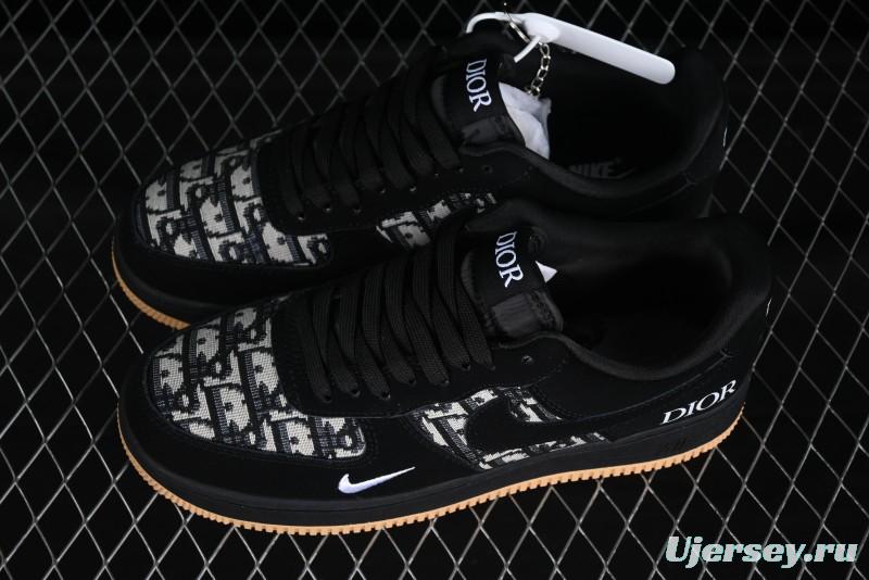 Nike Air Force 1 '07 Low Dior Collaboration Black Gum Knit Casual Sneakers - KK1988-058