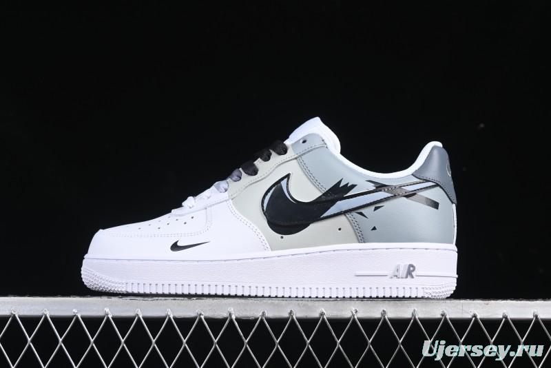 Nike Air Force 1 '07 Low Hand-Painted Broken Hook Casual Sneakers - CV2288-011