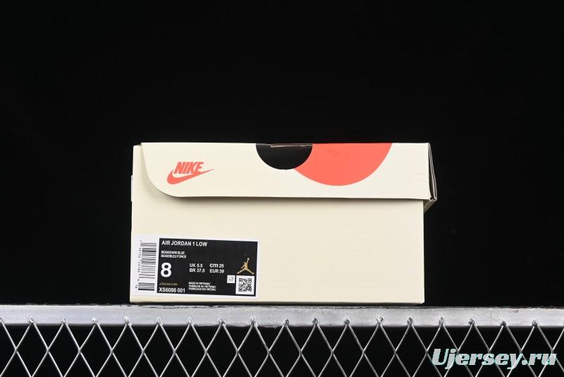 Nike Air Jordan 1 Low Stussy Collaboration - Grey Swoosh Retro Basketball Shoes - XS6086-001