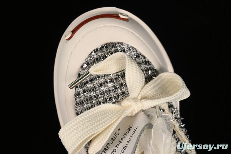 SMILEREPUBLIC SMILE Canvas Sneakers with Cut Wool Fringe and Unique Weaving - G.D4