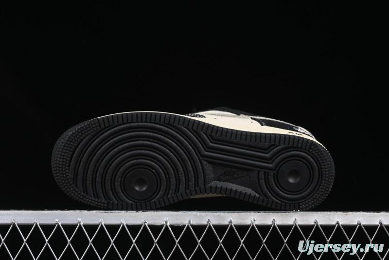 Nike Air Force 1 '07 Low Stussy Collaboration Beige Black Low-Top Casual Sneakers - XZ6188-762