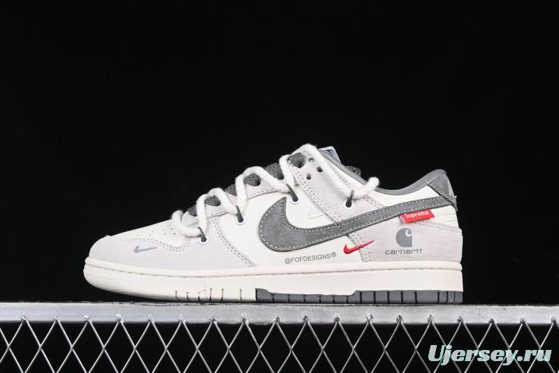 Nike SB Dunk Low Carhartt x Supreme Collaboration Anniversary Edition Customized Low-Top Casual Skate Shoes - YX5066-239