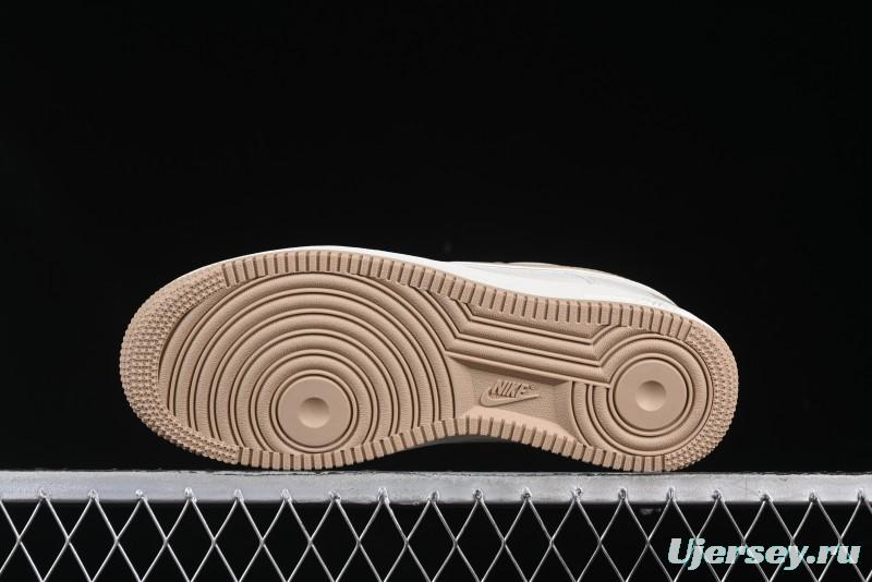 Nike Air Force 1 '07 Low QR Code Metallic Gold Star Sneakers Low-Top Casual Shoes - CU1836-965