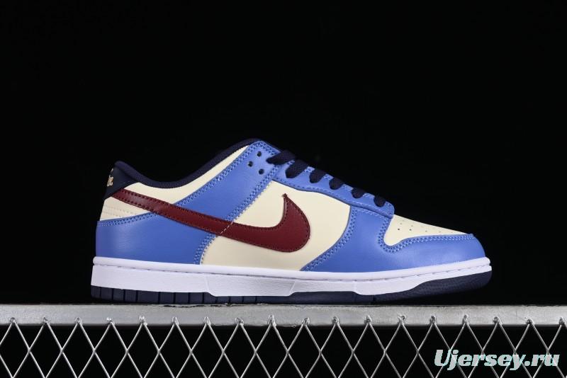 Nike Dunk Low SB Skateboarding Shoes in White Blue Red Colorway - FV8119-161