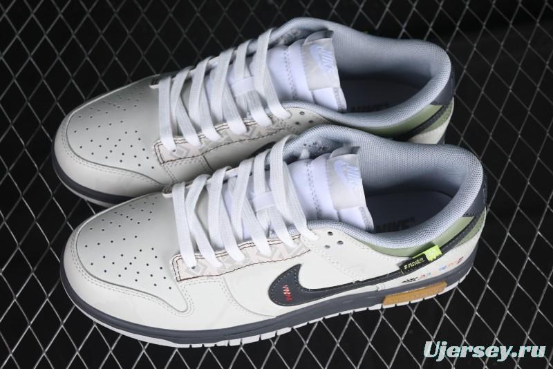 Nike Dunk Retro Low Grey Fog Panda Prank Mountain Theme Casual Sneakers - DD1391-103