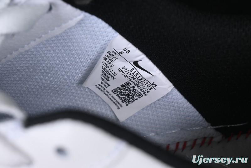 Nike Air Force 1 '07 Low White Black Swoosh Casual Sneakers - 315122-103