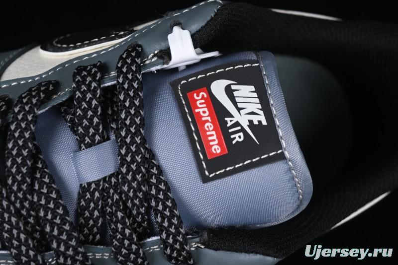 Nike Air Force 1 '07 Low Supreme Collaboration Sneakers in Blue Grey - XZ6188-385