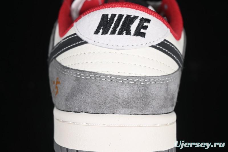 Nike SB Dunk Low Supreme Collaboration Bullet Screen Black Check Anniversary Customized Low-Top Casual Sneakers - FC1688-208