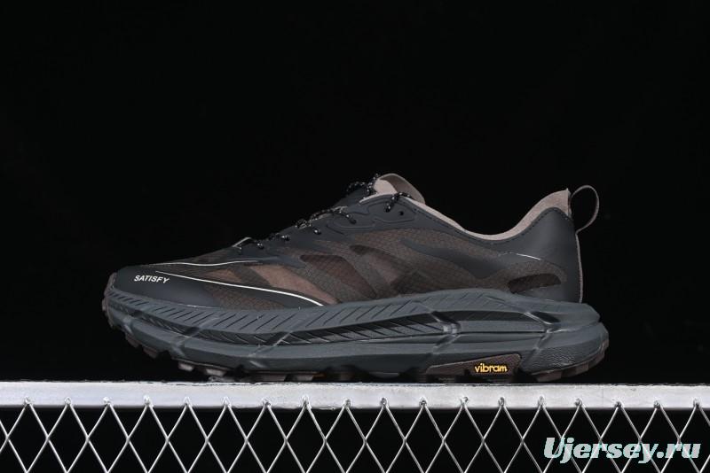 HOKA ONE ONE Satisfy Running Mafate Trail Low-Cut Cushioned Outdoor Hiking Shoes - 1157050 COFF