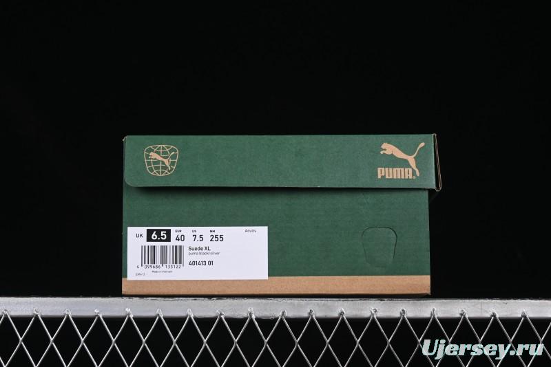 PUMA Suede XL Classic Men's Sneakers - Black with Metallic Silver Accents