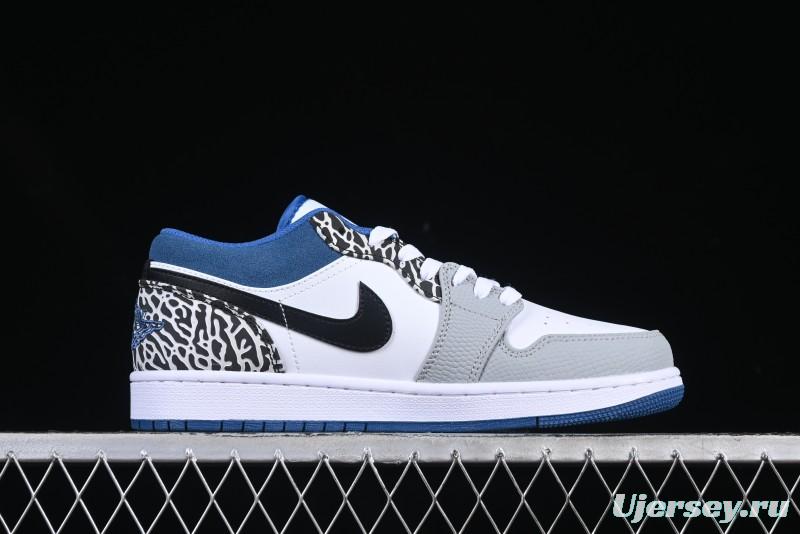 Nike Air Jordan 1 Low True Blue Retro Basketball Shoes - DM1199-140
