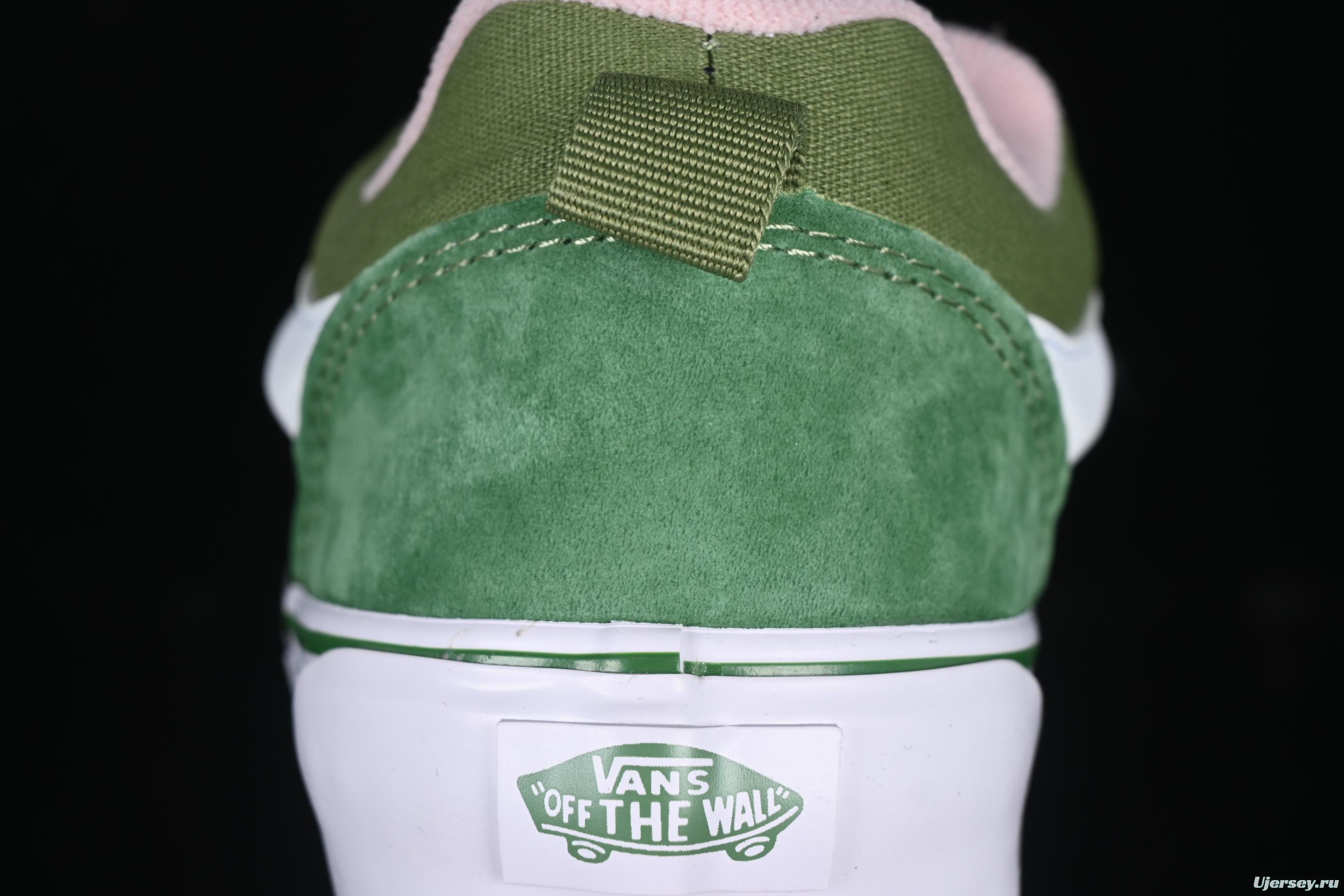 Vans Old Skool Low-Top Sneakers - Forest Green & Pink Accents